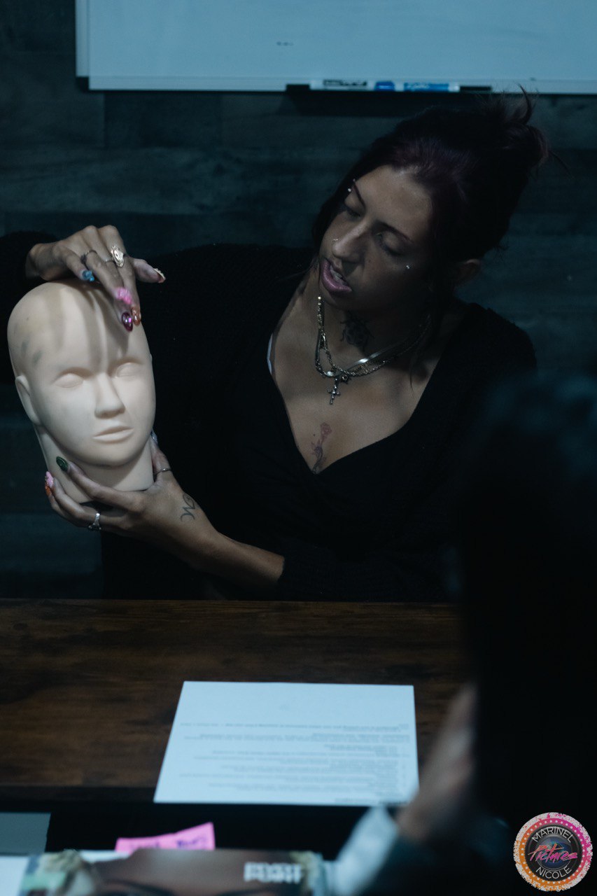 Facial anatomy demonstration during specialist training